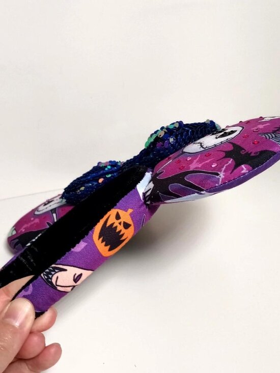 Custom Nightmare Before Christmas Minnie Ears Headband Purple Jack Skellington main image 6